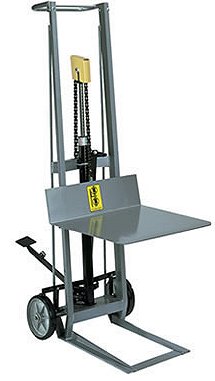 lift trucks hand hydraulic two wheel wesco magnesium handtrucksrus stacker