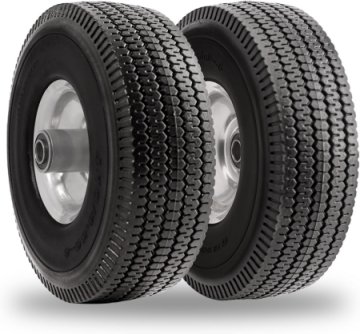 10" Solid Polyurethane Tire 4.10/3.50-4 – Flat Free Wheels (2 Pack)