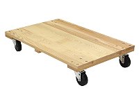 Hardwood Solid Deck Dolly with Non Marking Casters 24