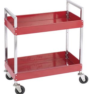 Industrial Two Shelf Metal Cart